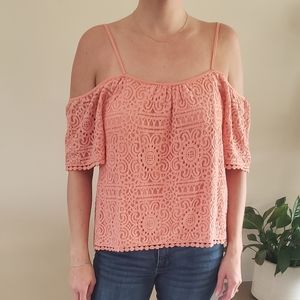 Coral off the shoulder top